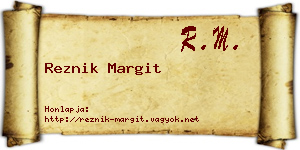 Reznik Margit névjegykártya